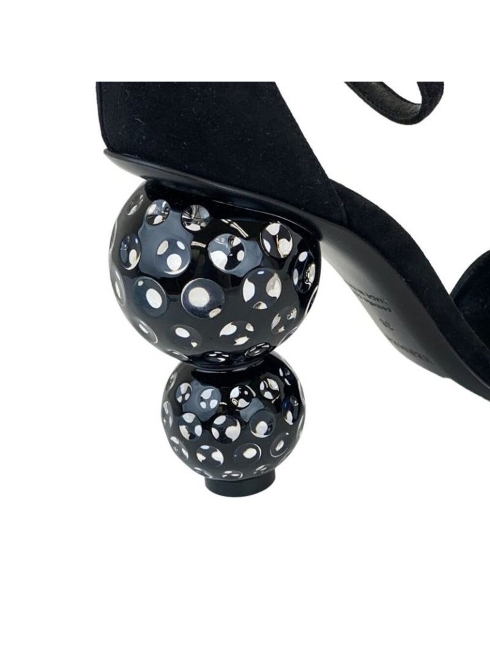 Hermes Dolly Sandals Shoes Suede Black Party - Picture 9 of 10